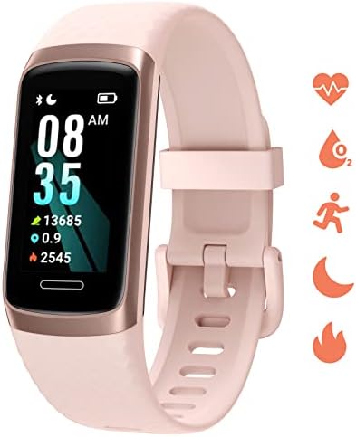Rastreador de fitness pretyday com monitor de freqüência cardíaca de oxigênio no sangue SPO2, relógio de rastreador de atividades à