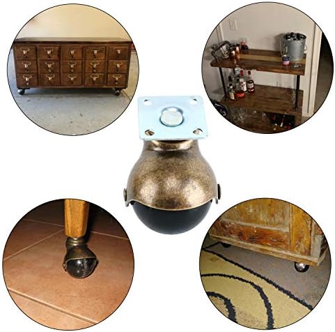 Homend 4-Pack Antique Copper Ball Caster para móveis de sofá, bancada e otomano usando o piso de madeira