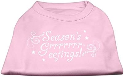 Mirage Pet Products 14 polegadas Seasons Saudações Camisas impressas de tela para animais de estimação, grande, rosa claro