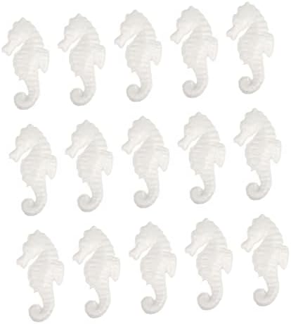 Totority Foam Hippocampus embrião branco Decoração branca Decoração de mão Presente Ornamentos do cavalo marinho