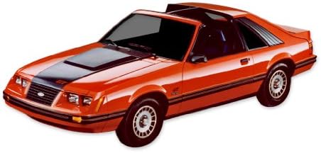 Mustang 1983 1984 GT Kit de decalques e listras Borgonha e Black Decals & Stripe