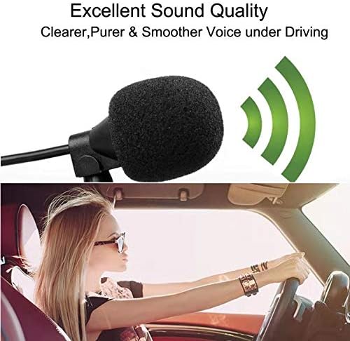 Microfone de carro de 3,5 mm de 3,5 mm com microfone de montagem externa de cabo de 9,85 pés para a unidade de cabeça do veículo Bluetooth habilitada por rádio estéreo GPS