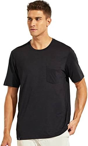 Haimont Mens Lightweight Athletic Workout T-shirts, manga curta de camisetas secas rápidas com bolso