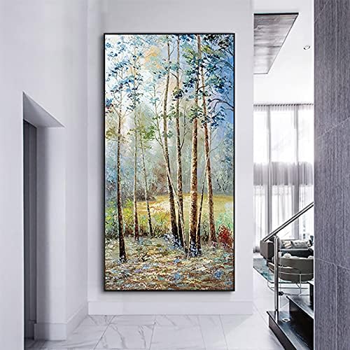 Grande tamanho de salão decoração pintura a óleo arte pintada de parede de parede abstrata paisagem floresta pinturas