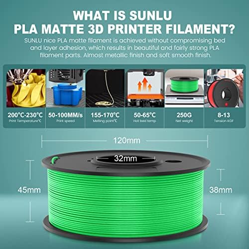 Filamento da impressora 3D Sunlu, pacote de filamentos foscos e ouro de 1 kg de 1kg de seda, 1,75 mm de filamento de PLA Muticolor,