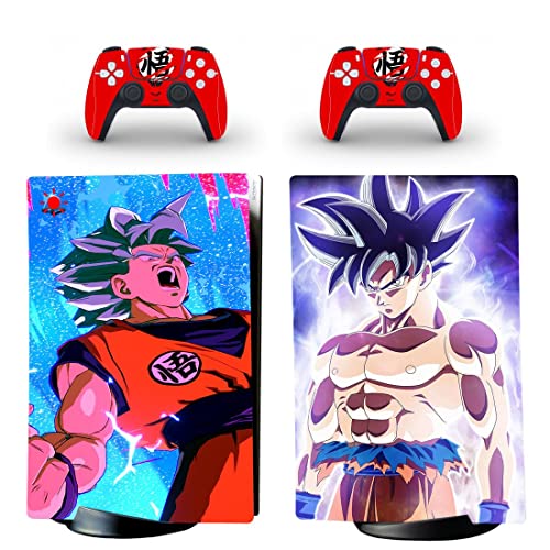 Anime Drago e Balões VIP Son Goku, Vegeta, Super Saiyan PS4 ou PS5 Skin Stick para PlayStation 4 ou 5 Console e 2 Controllers Decalk