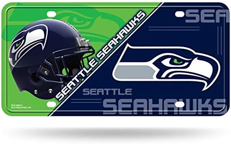 Rico Industries NFL Seattle Seahawks unissex Seattle Seahawks Placa MetalsAttle Seahawks Placa Metal, cor da equipe, tamanho