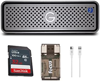 Sandisk Professional 12TB G-Drive Enterprise Class Pro, pacote de disco rígido portátil com cartão de memória de 32 GB, cabo de carga