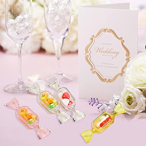 50pcs festa de casamento favorece frascos claros com tampas mini jarros de doces Caixa em forma de doce para joias de doces