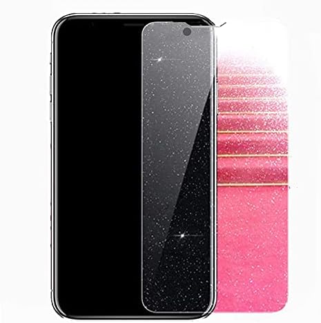 WirixSyd 2pcs Glitter Shiny Screen Protector Suit para iPhone 14 Pro Max, Diamond Bling Sparkling Terme de vidro temperado