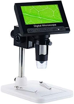 Microscópio Digital LCD, Pevor de 4,3 polegadas 500x-1000x Microscópio USB Microscópio com 8 LEV Ajustável Câmera de microscópio de manuseio de luz LED de LED para crianças, laboratório, EDU, naturalista
