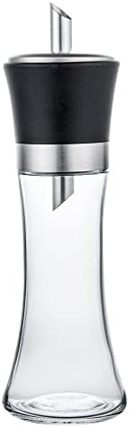 Dispensador de açúcar de vidro Vetri de 6 oz - com bico de vazamento, tampa preta - 1 3/4 x 1 3/4 x 5 3/4 - 1 caixa de contagem