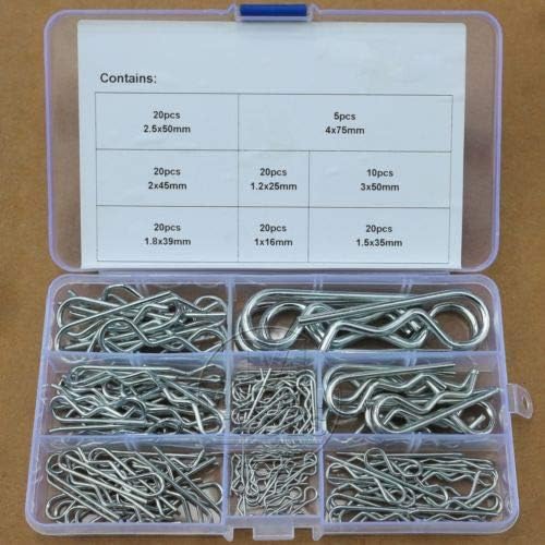 Parafuso 8 tipos Industrial R pinos mecânicos Hitch Hair Pin Tractor Clipe Kit