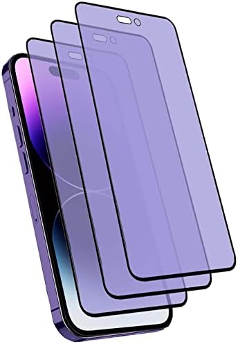 Pacote de 3 pacote anti -azul clara de vidro temperado Protetor de tela compatível com o iPhone 14 Pro Max.Eye Protected Film temperado