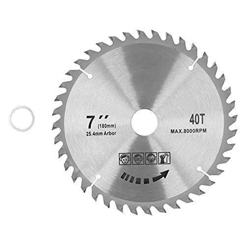 Fafeicy Circular Saw Blade 7in/180mm x 40t, 8000rpm/min, lâmina de serra de carboneto cimentado, disco de corte