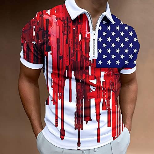 Camisas de pólo da bandeira americana para homens 4 de julho Camisetas patrióticas camisetas de verão Casual Casual Mangas curtas Tops