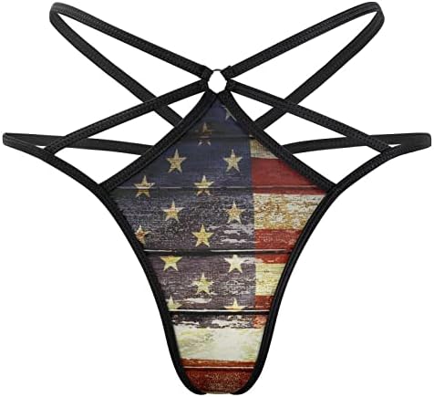 American Wooden Flag Womens Sexy G-Scorrer Baixa calcinha de cintura baixa calcinha de roupas íntimas baixas