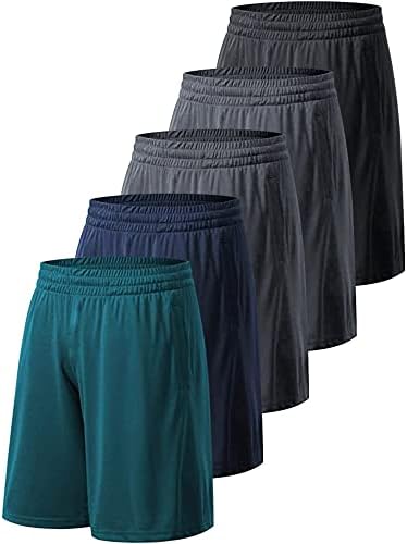Profectores shorts atléticos masculinos com bolsos e calçada elástica de calça de moda ativa rápida seca para homens