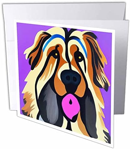 3drose legal engraçado engraçado fofo leonberger cachorro cachorro picasso estilo cubismo - cartões de felicitações