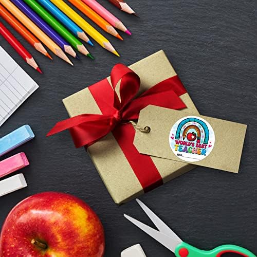 Waahome 36pcs Obrigado Rótulos de adesivos para professores por focas de envelope de cartão, 1,5 Melhor etiquetas de presentes de brindes de agradecimento de professores