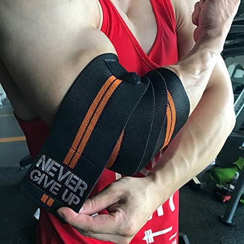 Hyfan Professional cotovelo envolve protetor de suporte de cinta elástica para exercícios de levantamento de peso da academia