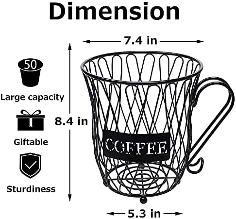 Stegodon K Cup Coffee Pow, cesta de armazenamento de capa de grande capacidade, copo de caneca de organizador de café expresso