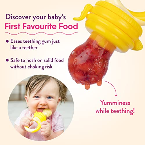 Naturebond Baby Food Alimentador/alimentador de frutas Pacifiadora - mordida de brinquedo de dentição infantil | Inclui sacos de silicone adicionais