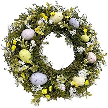 Bellapunk Easter Oggs Conexões Wreath Wreath Door Decoração de Casa Casa Natural Rattana
