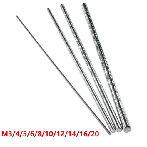 Hastes de rosca de aço inoxidável de metaland, m5-0.8 pitch de rosca, comprimento de 250 mm