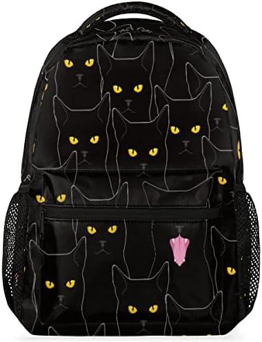 YPPAHHHH School Laptop Mackpack fofo gato preto para meninas garotas gato animal animal bookbag bagbag elementar da faculdade de viagem de viagem de campack de mochilas para mulheres