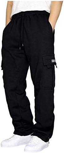 Pistas de moletom de carga de lã de pesos pesados ​​masculinos esticaram calças esportivas esportivas de cintura elástica de cintura esportiva para homens para homens
