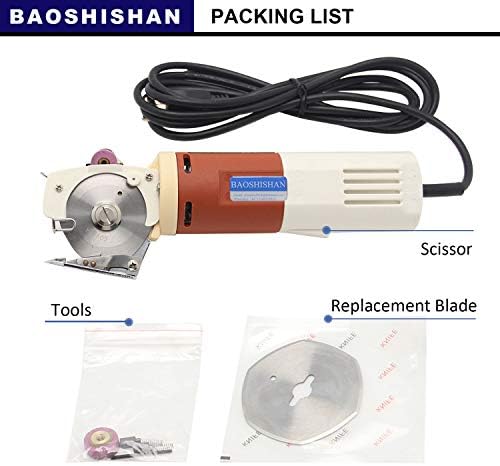 Cutter de tecido rotativo elétrico de bahishan 65 mm Máquina de corte de pano de lâmina manual, tesoura 110V para