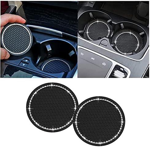 Coastais de carro vagorfo, acessórios de carro Bling Senose, unidades de copos de copo de silicone de 2,75 de 2,75 para carro, decoração de interiores de veículo de diamante fofo