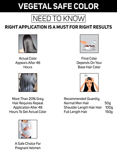 Cor vegetal segura da cor - preto macio 50gm - Certificada Certified Chemical e Allergy Free Bio Natural Hair Color sem fórmula de amônia para homens e mulheres