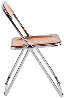 WorldWideTraders Cadeira dobrável de acrílico claro moderno, cadeira acrílica empilhável, cadeira cristalina, cadeira de evento, quadro