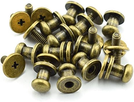 LQ Industrial 30 pacote de bronze redonda de bronze Phillips Head Button Stud para parafusos 6x8x8mm parafusos chicago rebite