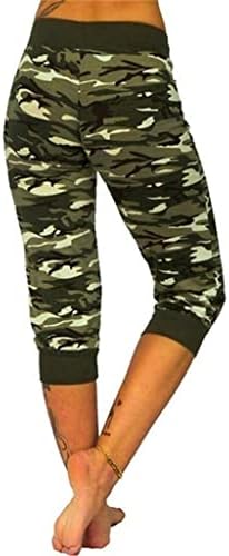 Capris Jogger for Women Dreating Casual Slim Fit Pants Lounge Lounge Camo Print Yoga Capris para mulheres