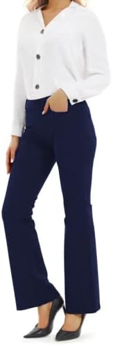 Calça de ioga feminina de yodyzj calças de trabalho calças de trabalho casual calças de bootcut slacks petite/regular