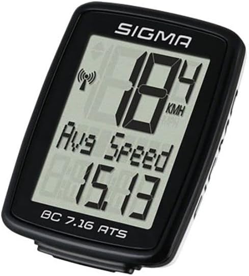 Sigma BC 7.16 Computador de bicicleta sem fio ATS | Velocidade, distância, tempo de passeio, relógio | Exibição compacta, fácil de ler, início automático/parada, resistência à água IPX8, montagem livre de ferramentas, compatível com USFB