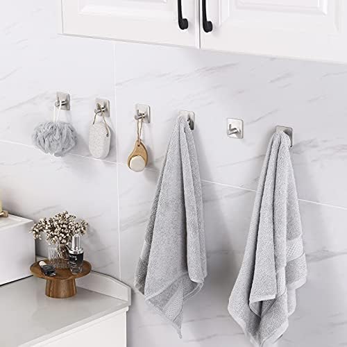 Adesivo de gancho de toalha Kes e rack de toalha com base de mármore natural, acabamento escovado de aço inoxidável SUS304, A7060-2-P6+BTH205S20-2