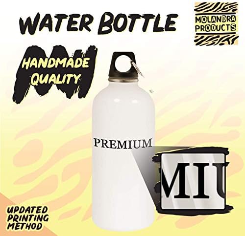 Molandra Products vaporação - 20oz Hashtag Bottle de água branca de aço inoxidável com morador, branco