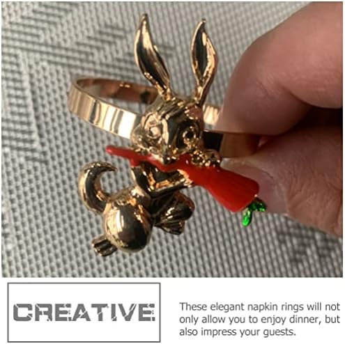 Sewacc Easter Napkin Rings Bunny Cenout: Rabbit Narder Holder Servier Titular Decorativo Centerpieces Centers para jantar