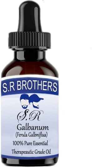 S.R Brothers Galbanum puro e natural terapêutico Óleo essencial com conta -gotas 15ml