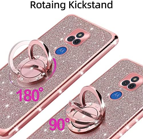 Kudini para Moto G Play 2021 Case para mulheres Glitter Crystal Soft Clear TPU Luxury Bling Cober