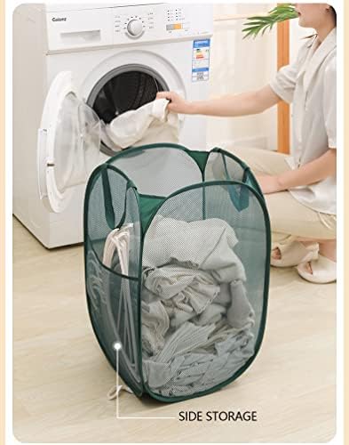 2 Pacote de lavanderia pop-up cesto de cesta de roupas dobráveis ​​de roupas com alças para o quarto das crianças, dormitório da faculdade
