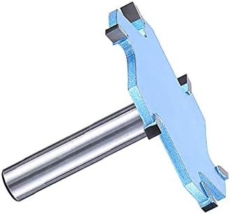 Fansipro 1/2 polegada Shank 6 flautas T tipo de roteador Router Ferramenta de madeira de moagem de moagem, 60 mm, azul - 10 h