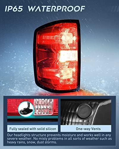 Nilight Driver lateral lanterna traseira para 2014 2015 2017 2018 2019 Chevy Silverado 1500 2500HD 3500HD 2015-2019 GMC SIERRA