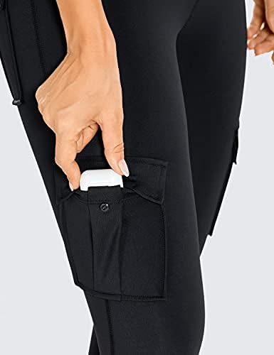 Leggings de carga feminina de ioga da CRZ 25 polegadas - sensação nu - calça de ioga de cintura alta com quatro bolsos