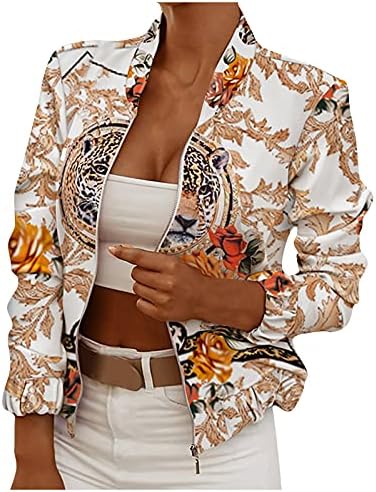 Jaquetas para mulheres moda moda casual com manga longa zíper vintage outono de outono de inverno de inverno tops lojas