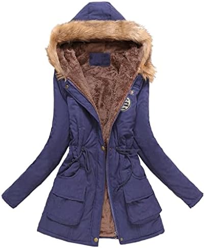 Jaqueta feminina Moda com capuz Moda zíper sólido Slim-Length Warm Coats Outwear